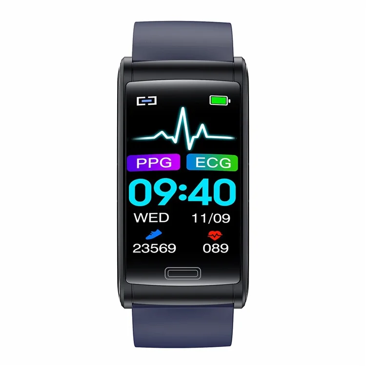 E600 1,47-Zoll-HD-Smartwatch mit Blutglukose-/Sauerstoff-/Druck-Herzfrequenzüberwachung, wasserdicht, Sportarmband mit Silikonarmband - Blau