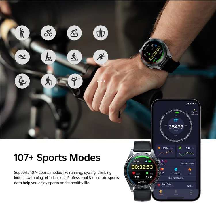 JOYROOM JR-FC2 Classic Series Bluetooth-compatible Call Smart Watch 1.32" Round Screen Waterproof Fitness Bracelet