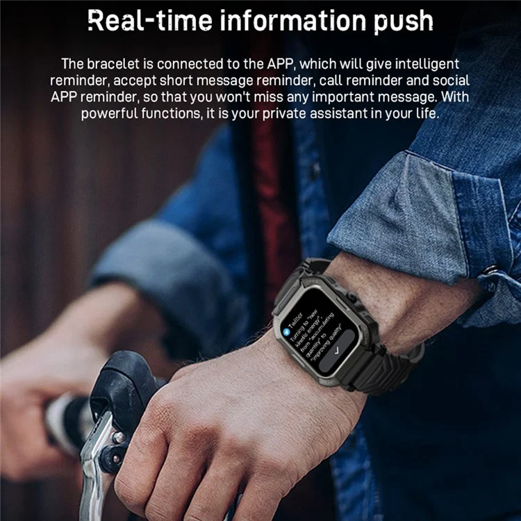 H30 Reloj inteligente de llamada Bluetooth Multi-Deporte Oxígeno en sangre, Monitor del sueño Pantalla de 1,91 pulgadas Pulsera con podómetro - Negro