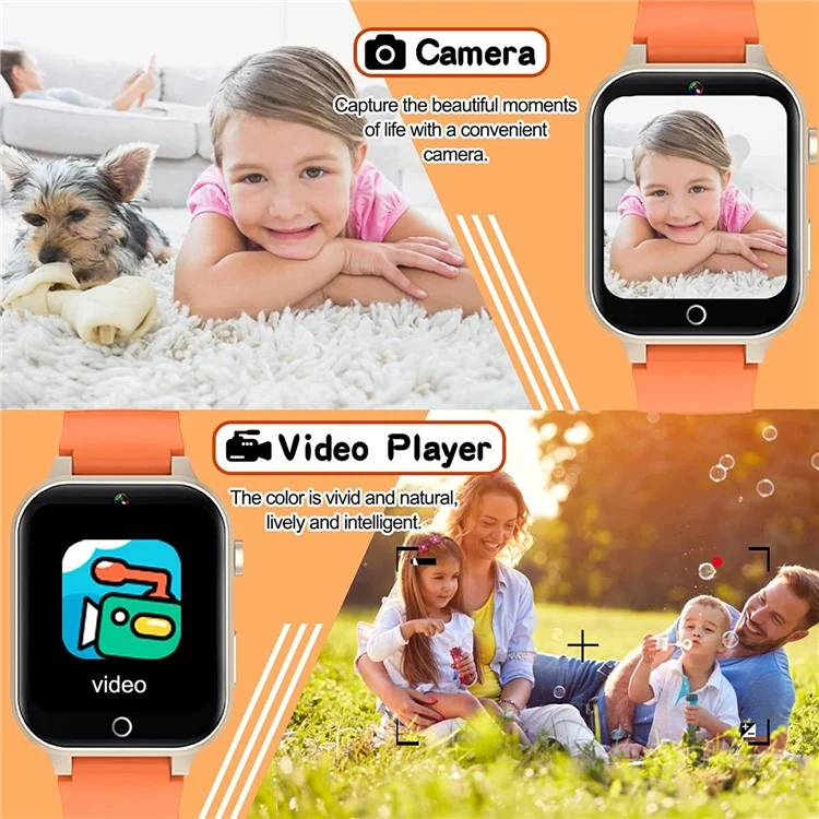 X33 Kids Camera Pedometer Music Game Smart Watch Student Smart Bracelet with Built-in 26 Puzzle Games - Blue