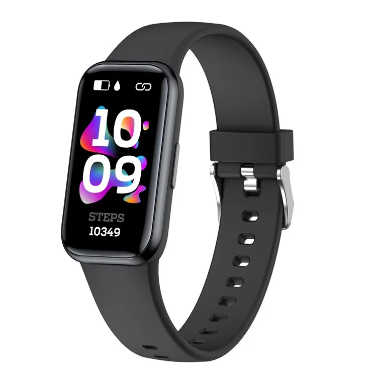 H98 HD 1.47" Touch Screen Smart Bracelet Water Resistant Health Monitoring Fitness Watch with TPU Strap - Black