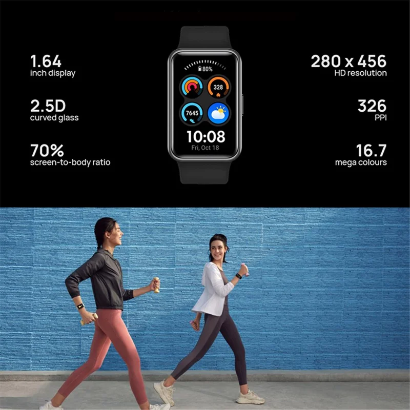 HUAWEI WATCH FIT new 1.64" AMOLED Smart Watch 5ATM Waterproof Monitoring Fitness Bracelet - Azul