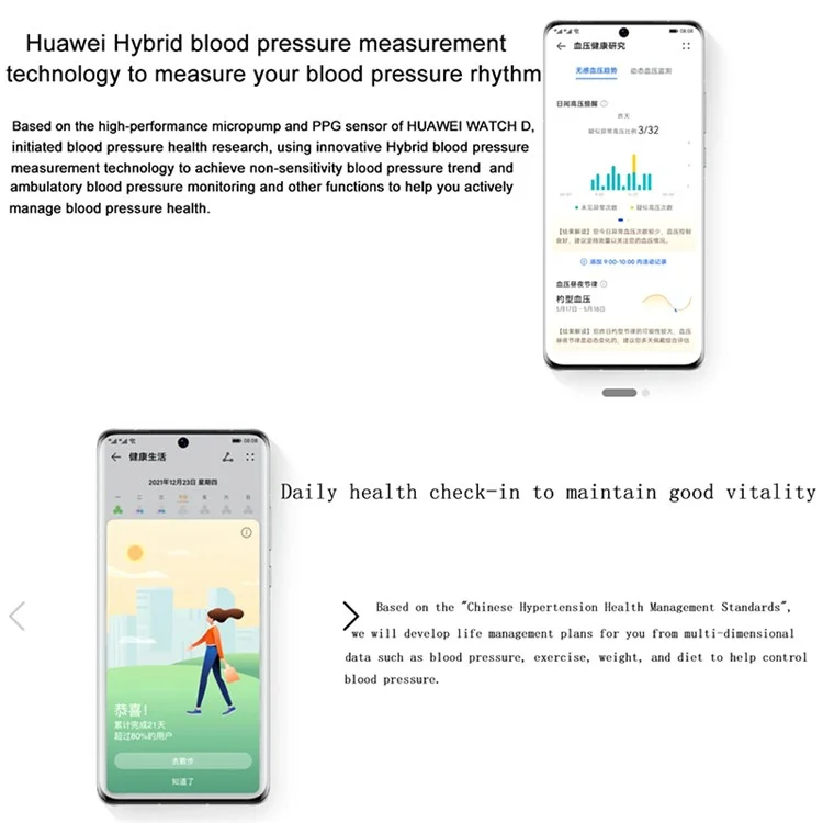 HUAWEI WATCH D 1.64" AMOLED Smart Bracelet Waterproof Fitness Watch with ECG, Blood Pressure Monitoring - Nero