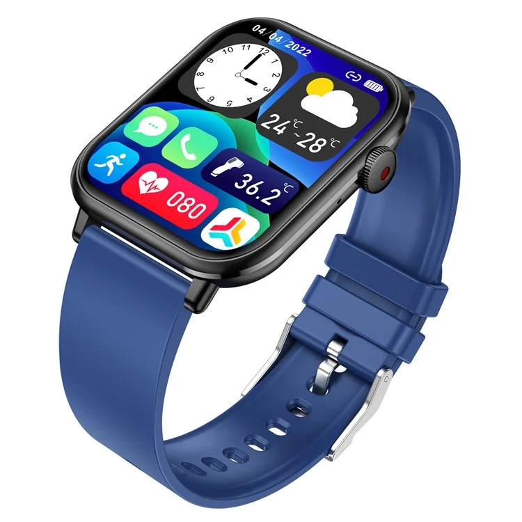 M2 1,96 Zoll HD -bildschirm Smart Watch Bluetooth Call Sports Armband Mit Temperaturherzfrequenzüberwachung - Blau