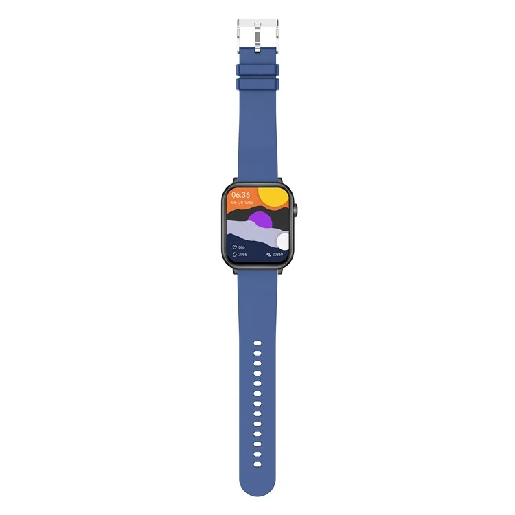 M2 1,96 Zoll HD -bildschirm Smart Watch Bluetooth Call Sports Armband Mit Temperaturherzfrequenzüberwachung - Blau