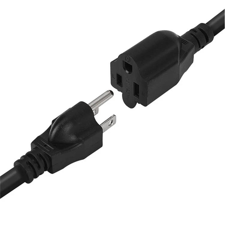 JUNSUNMAY US 0.5m / 1.6ft NEMA 5-15P 1 to 2 Way Outlet NEMA 5-15R SJT 16AWG 3 Prong Extension Power Cable