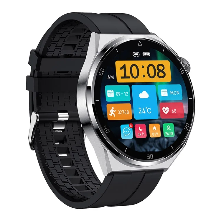 Pg3max Bluetooth Appelez le 1er "smart Watch Blood Oxygen Cartal Teche Monitor IP67 Bracelet Sportif Imperméable - Argent