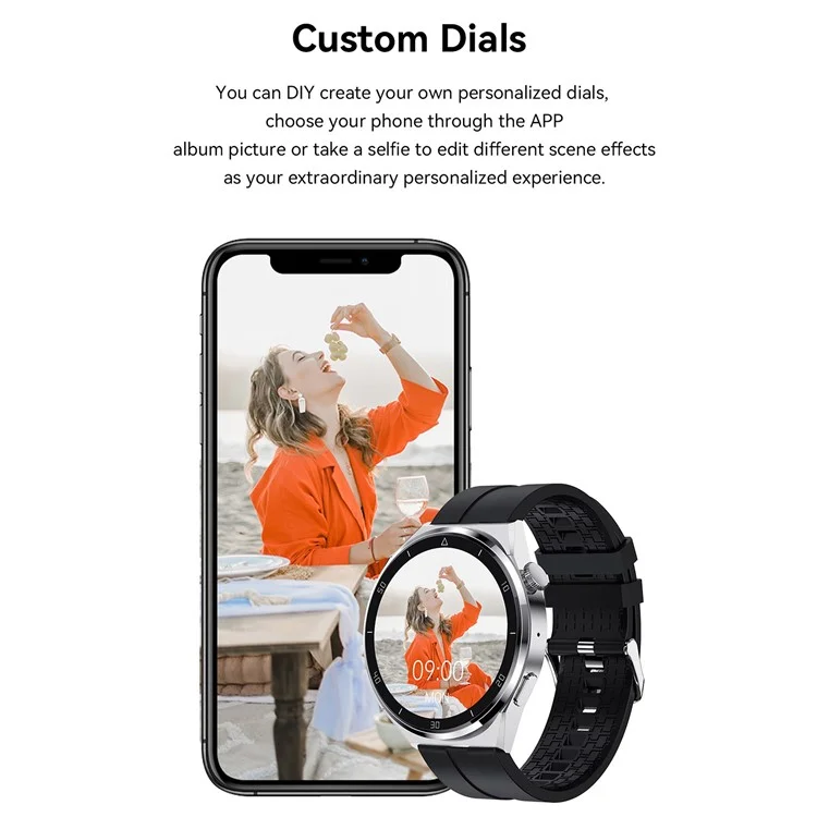 PG3MAX Bluetooth-compatible Call 1.6" Smart Watch Blood Oxygen Heart Rate Monitor IP67 Waterproof Sports Bracelet - Silver
