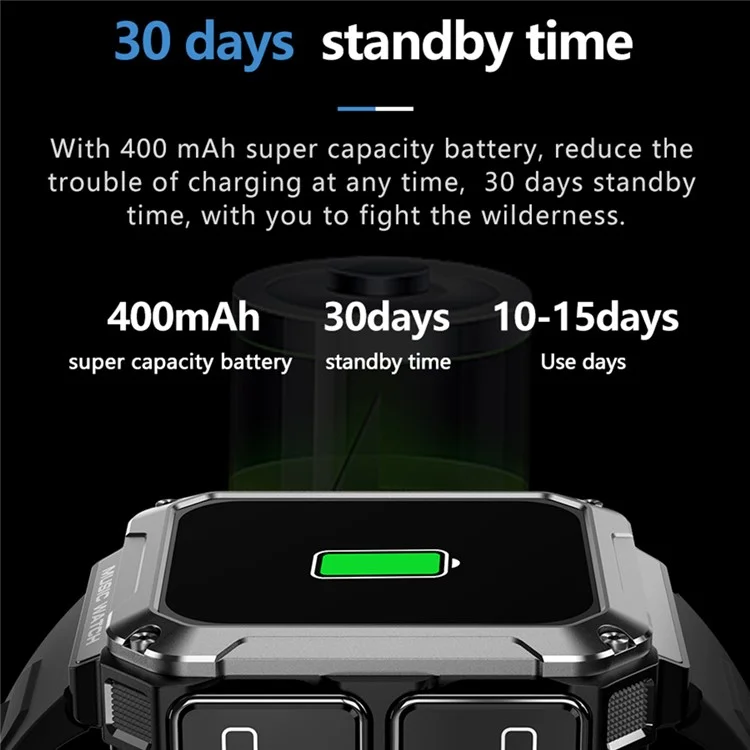 T93 Military Grade 1.96" HD Screen Sports Watch Local Music 4G Recording Bluetooth-compatible Call Smart Bracelet with Headset - Green Camouflage
