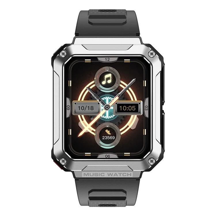 T93 Military Grade 1.96" HD Screen Sports Watch Local Music 4G Recording Bluetooth-compatible Call Smart Bracelet with Headset - Silver