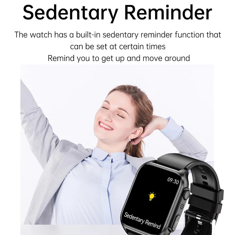 TK12 1.96" ECG + PPG Smart Watch Bluetooth-compatible Call Fitness Bracelet Support Multi-Exercise Mode - Black / Leather Strap