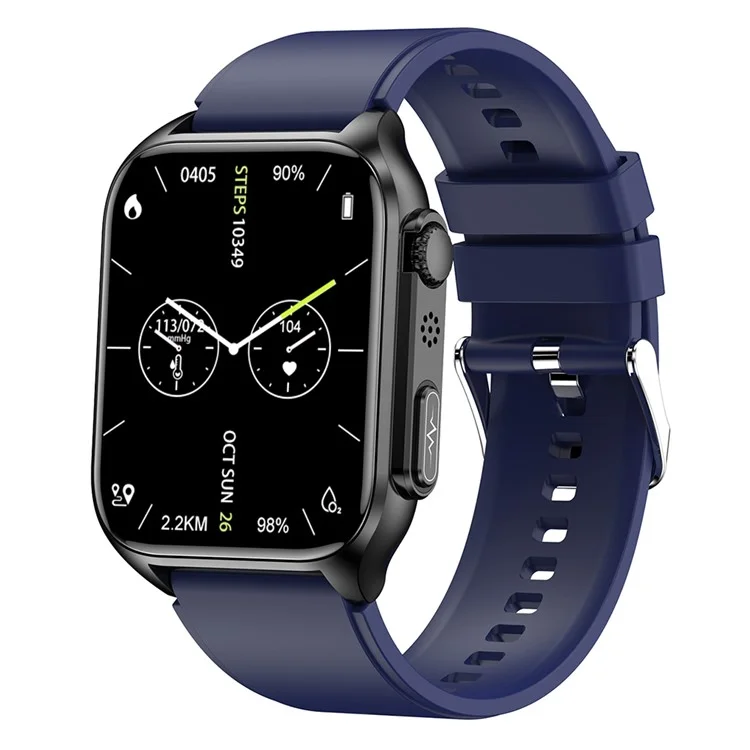 TK12 1.96" ECG + PPG Smart Watch Bluetooth-compatible Call Fitness Bracelet Support Multi-Exercise Mode - Blue / TPU Strap