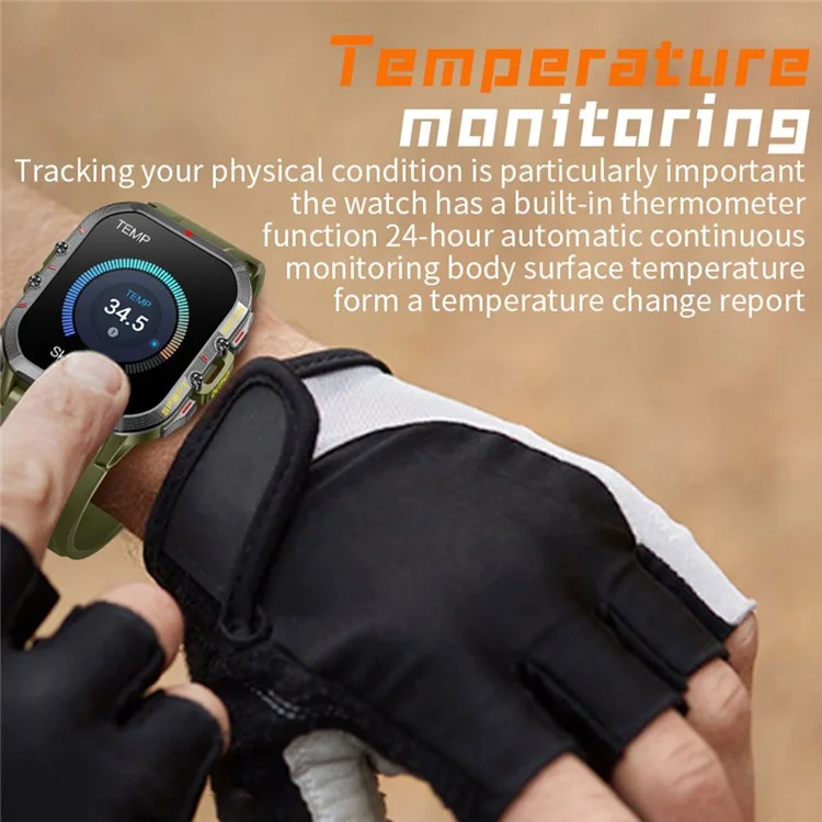 T21 1.96 inch Large Screen Smart Band Outdoor Bluetooth-compatible Call Sports Watch with Heart Rate, Blood Pressure, Blood Oxygen Monitoring - Black