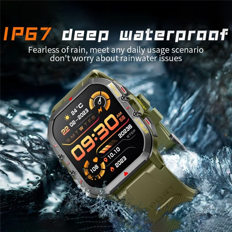 T21 1.96 inch Large Screen Smart Band Outdoor Bluetooth-compatible Call Sports Watch with Heart Rate, Blood Pressure, Blood Oxygen Monitoring - Black