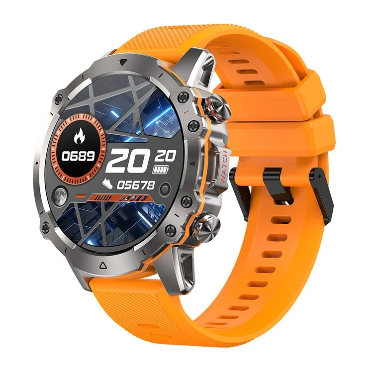 AK56 1.43-inch Smart Watch Heart Rate Blood Pressure Monitoring Bluetooth-compatible Calling Sports Smart Bracelet - Orange