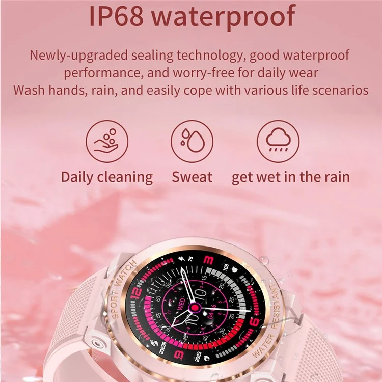 MK60 Bluetooth Call Smart Watch for Women 1.2" HD Screen Fitness Activity Tracker with Blood Pressure Heart Rate Monitor Health - Pink