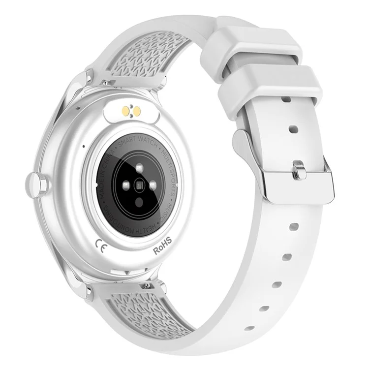 KT67 Smart Watch Blood Pressure Fitness Tracker Wristwatch 1.39-inch Female Sports Bracelet, Silicone Strap - Silver