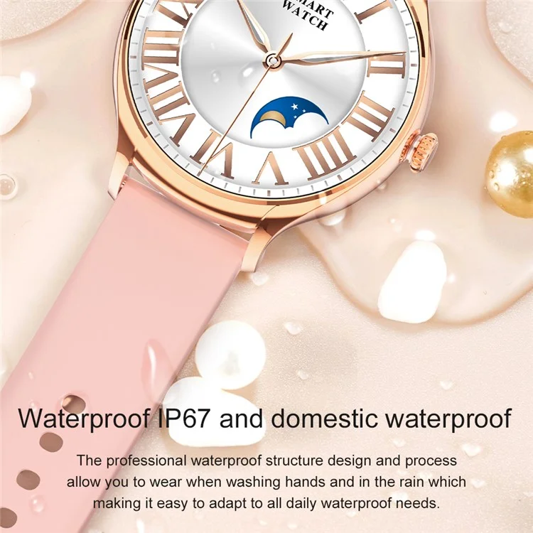 KT67 Smart Watch Blood Pressure Fitness Tracker Wristwatch 1.39-inch Female Sports Bracelet, Silicone Strap - Silver