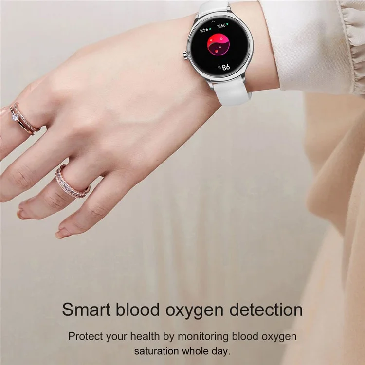 KT67 Smart Watch Blood Pressure Fitness Tracker Wristwatch 1.39-inch Female Sports Bracelet, Silicone Strap - Silver