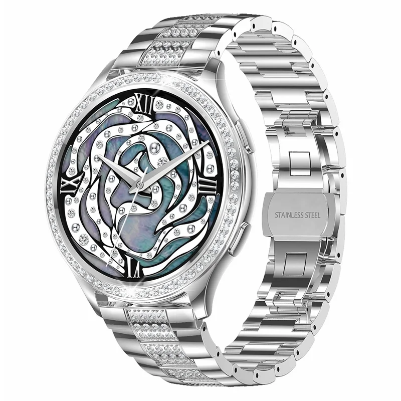 AK53 Steel Strap Women Menstrual Period Record Smart Watch Bluetooth Health Monitoring Sports Smart Bracelet - Silver