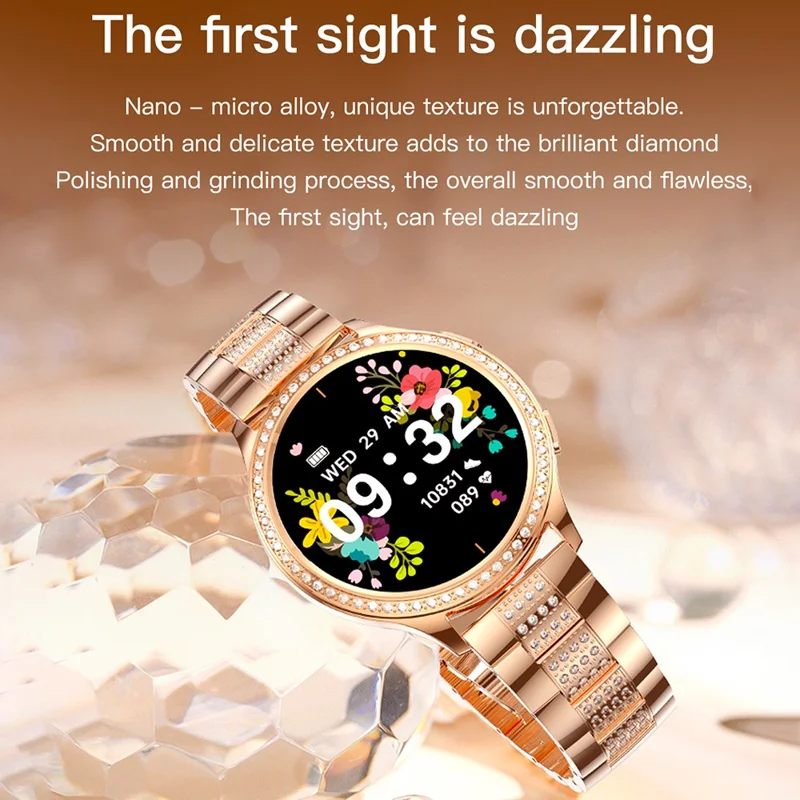 AK53 Steel Strap Women Menstrual Period Record Smart Watch Bluetooth Health Monitoring Sports Smart Bracelet - Silver