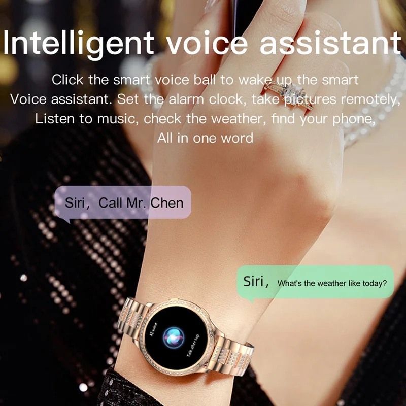 AK53 Steel Strap Women Menstrual Period Record Smart Watch Bluetooth Health Monitoring Sports Smart Bracelet - Silver