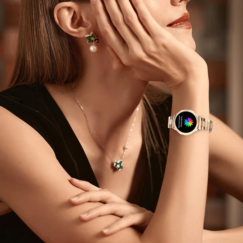 AK53 Steel Strap Women Menstrual Period Record Smart Watch Bluetooth Health Monitoring Sports Smart Bracelet - Silver