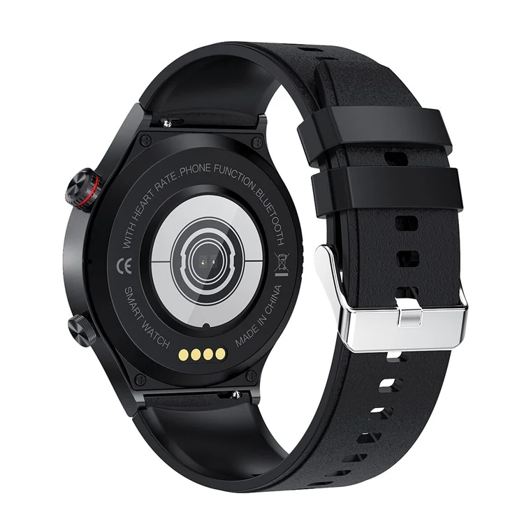 QW33 1.28 inch Smart Watch Music Control Pedometer Bluetooth-compatible Call Multi-Sport Watch with Heart Rate Blood Pressure Monitoring - Black