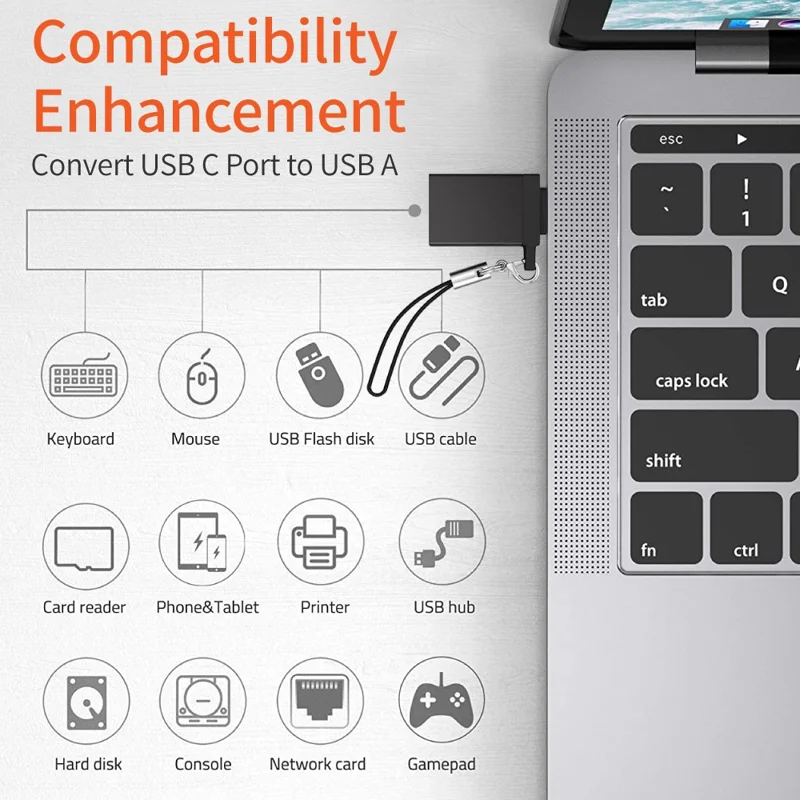 Type-C Male to USB 3.0 Female Adapter 5Gbps Datenübertragung Konverter für Laptop Computer - Schwarz