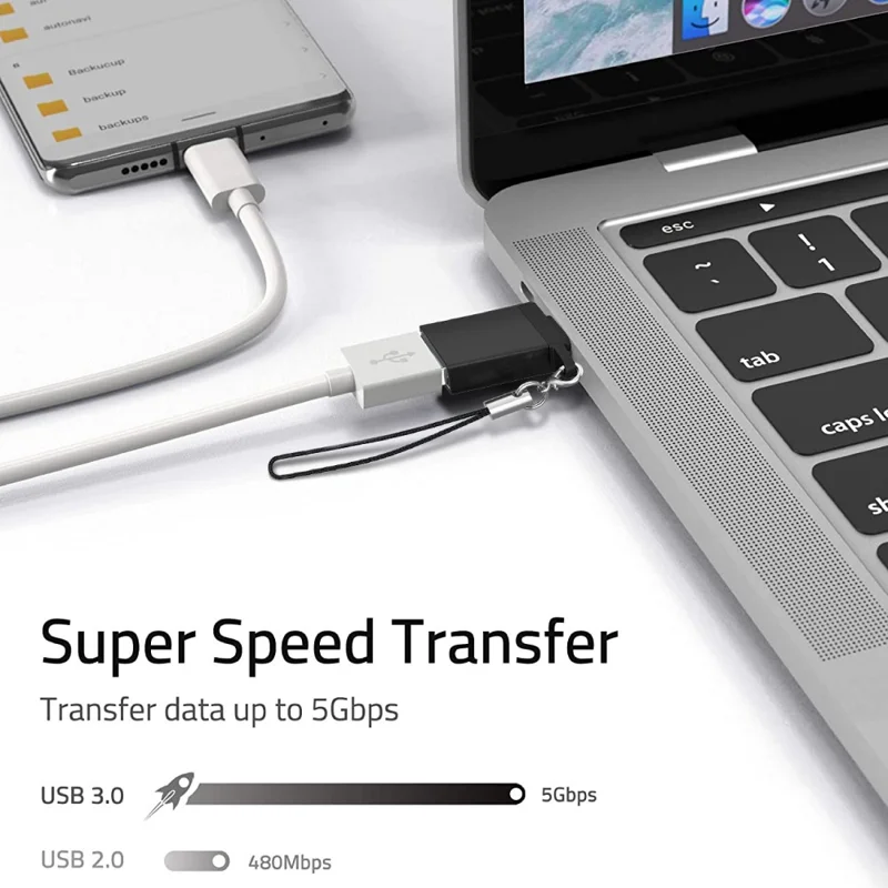 Type-C Male to USB 3.0 Female Adapter 5Gbps Datenübertragung Konverter für Laptop Computer - Schwarz