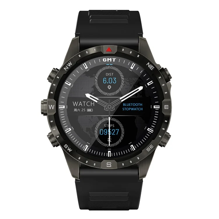 GT45 1.6-inch Outdoor Smart Watch Bluetooth-compatible Call Fitness Tracker Bracelet with Heart Rate Blood Pressure Sleep Monitor - Black