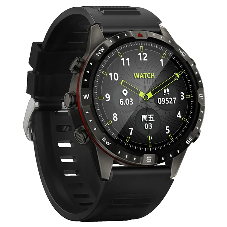 GT45 1.6-inch Outdoor Smart Watch Bluetooth-compatible Call Fitness Tracker Bracelet with Heart Rate Blood Pressure Sleep Monitor - Black