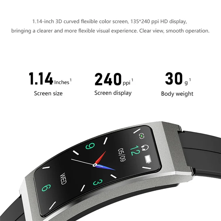 K13S 1,14 Zoll 2-in-1 Smart Armband mit Headset Wasserdicht Bluetooth-Anrufe Sportuhren - Schwarz