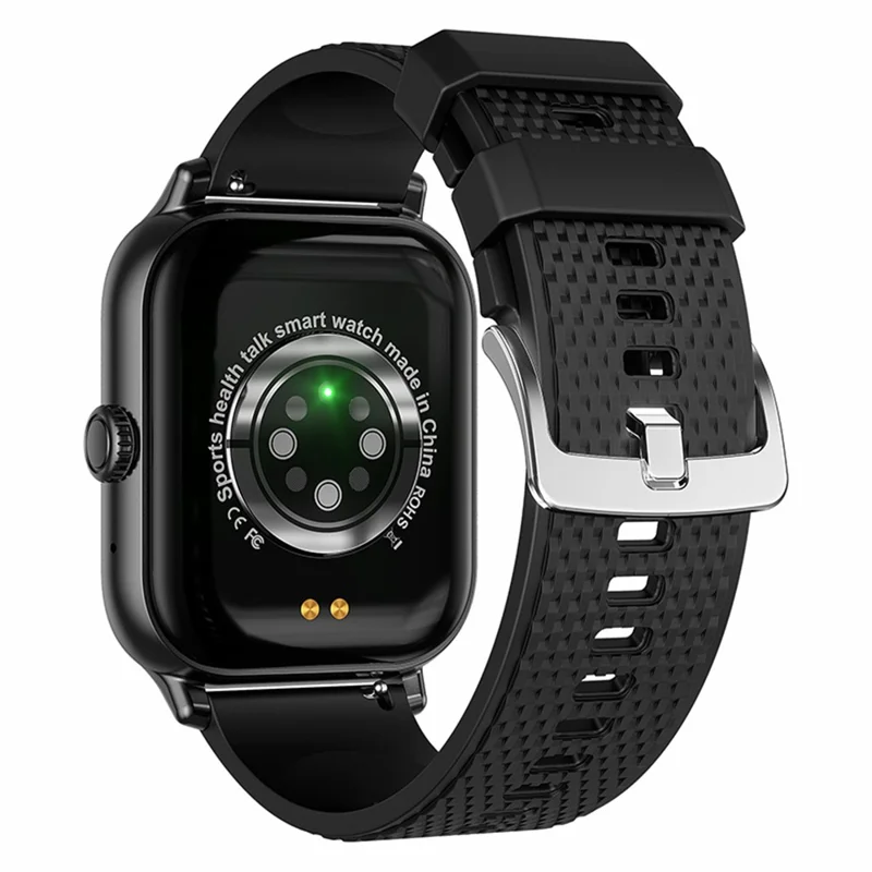 F12 2.02-inch Curved Screen Smart Watch with Encoder Bluetooth-compatible Calling Smart Bracelet with Health Monitoring - Black