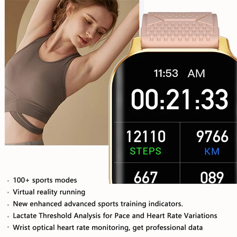 F12 2.02-inch Curved Screen Smart Watch with Encoder Bluetooth-compatible Calling Smart Bracelet with Health Monitoring - Black