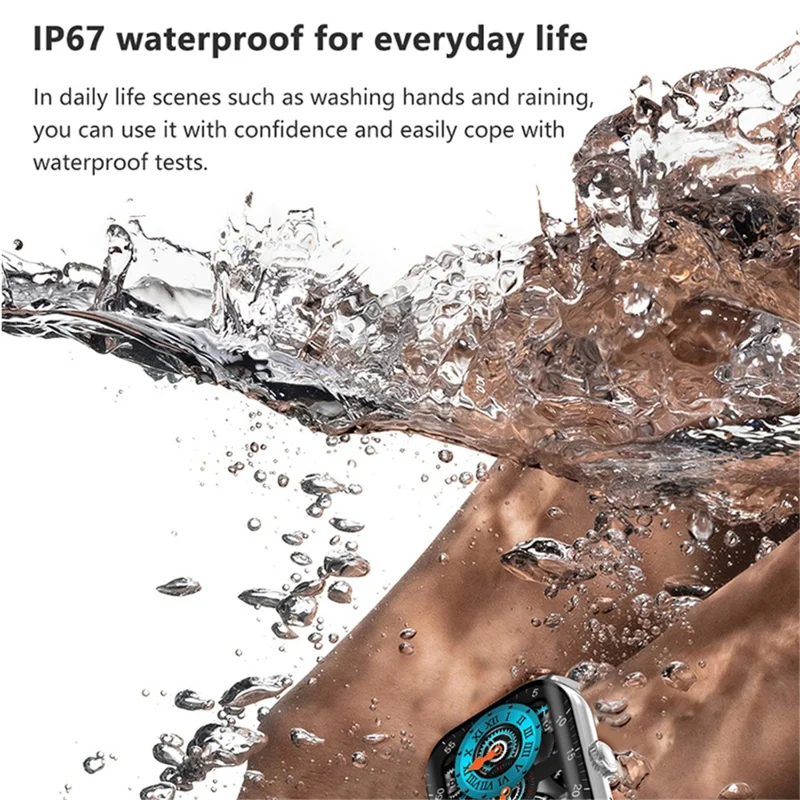 F12 2.02-inch Curved Screen Smart Watch with Encoder Bluetooth-compatible Calling Smart Bracelet with Health Monitoring - Black