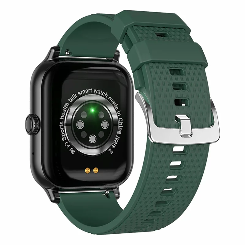 F12 2.02-inch Curved Screen Smart Watch with Encoder Bluetooth-compatible Calling Smart Bracelet with Health Monitoring - Black / Green