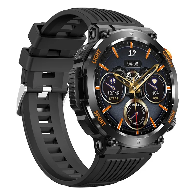 Bracelador de Rastreador de Actividad Impermeable de Pantalla HT17 Smart Watch 1.46 "hd Con Monitor de Sueño LED Heart Lightlight Light Light - Negro