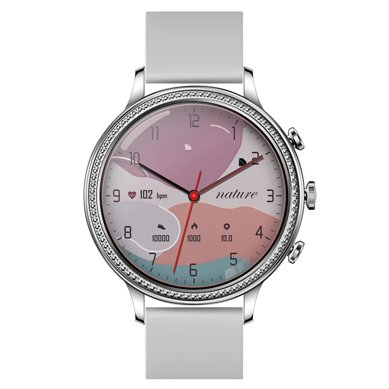 Orologio Smartwatch Fossil V60 da 1,39" a Schermo Tattile Impermeabile con Cinturino in Silicone, Chiamata Bluetooth, Monitoraggio della Frequenza Cardiaca e del Sonno per Donna - Grigio 