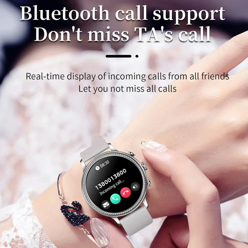 Orologio Smartwatch Fossil V60 da 1,39" a Schermo Tattile Impermeabile con Cinturino in Silicone, Chiamata Bluetooth, Monitoraggio della Frequenza Cardiaca e del Sonno per Donna - Grigio 