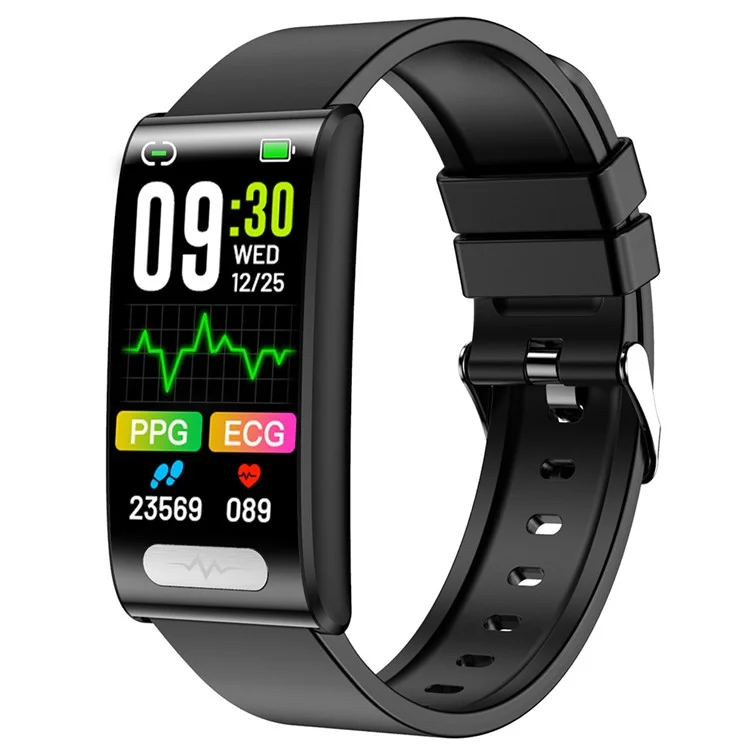 Tk70 Smart Bracelet ECG Blood Glicose Freqüência Cardíaca Monitoramento da Pressão Arterial de 1,47 Polegadas Relógio de Tela, Cinta de Silicone - Preto