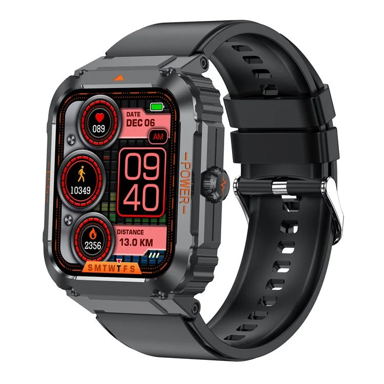 ET550 Sports Armband ECG Blutzucker Herzfrequenz Körpertemperatur Überwachung Bluetooth Anruf Smartwatch, Silikonarmband - Schwarz