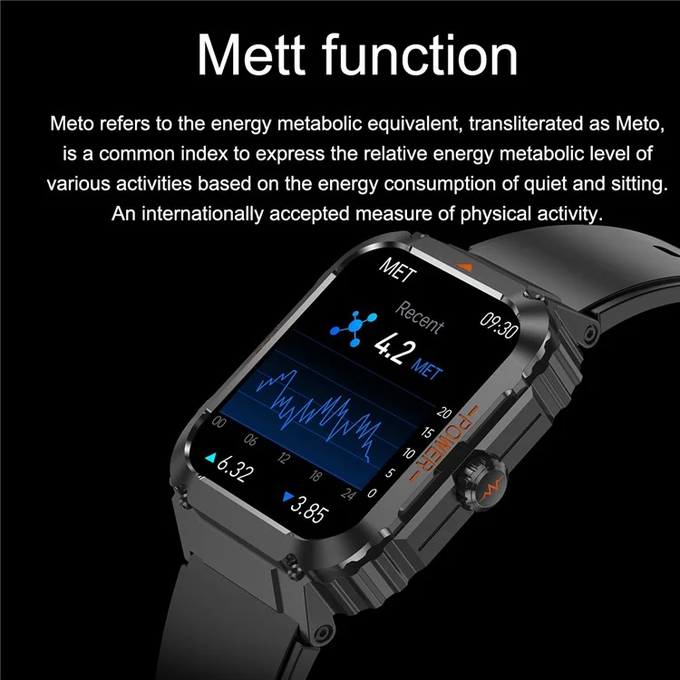 ET550 Sports Bracelet ECG Stoode Stood Cardre Calde Corpory Tembor Tempering Tempeing Bluetooth Call Smart Watch, Slicone Strap - Noir