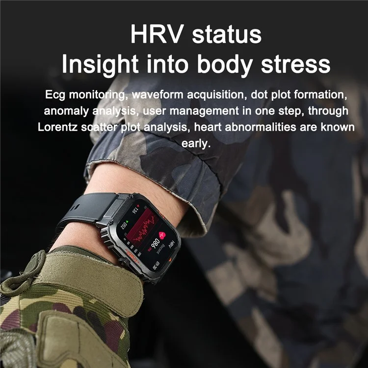 ET550 Sports Armband ECG Blutzucker Herzfrequenz Körpertemperatur Überwachung Bluetooth Anruf Smartwatch, Silikonarmband - Schwarz