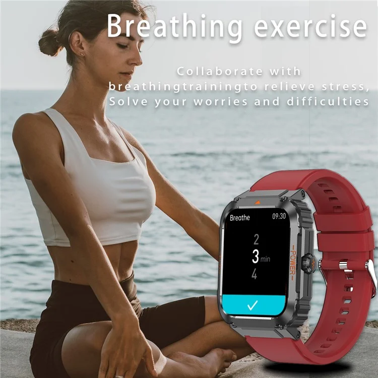 ET550 Sports Bracelet ECG Blood Sugar Heart Rate Body Temperature Monitoring Bluetooth-compatible Call Smart Watch, Silicone Strap - Blue
