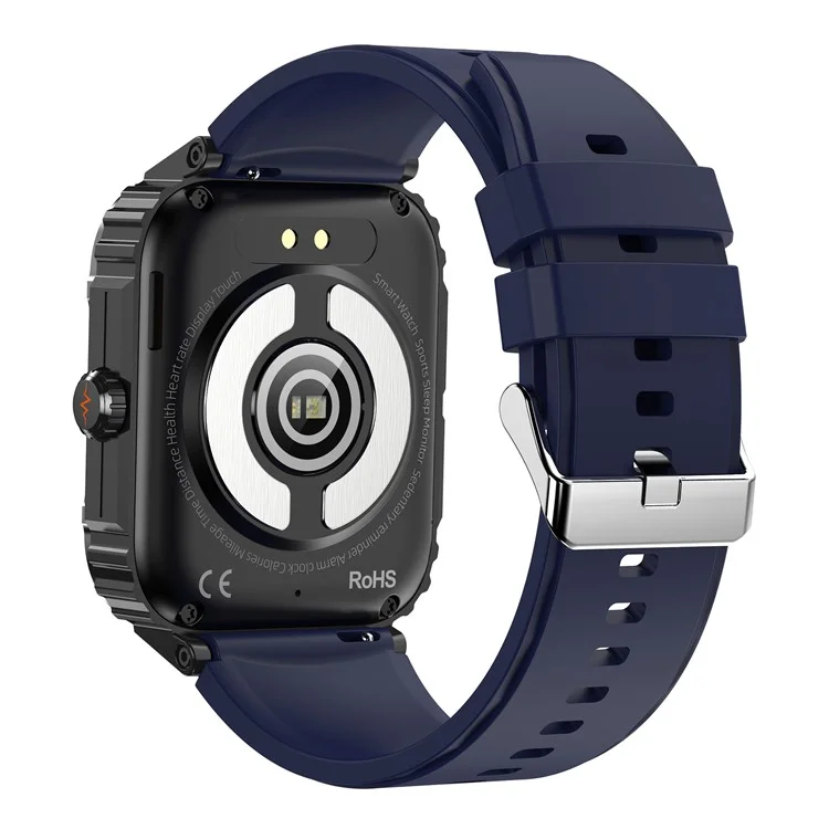 ET550 Sports Bracelet ECG Blood Sugar Heart Rate Body Temperature Monitoring Bluetooth-compatible Call Smart Watch, Silicone Strap - Blue