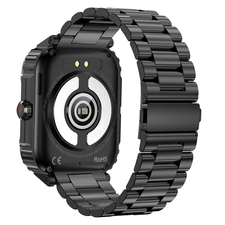 ET550 IP68 Bracciale sportivo impermeabile ECG Monitoraggio della glicemia, della frequenza cardiaca e della temperatura corporea Smart Watch, Cinturino in acciaio