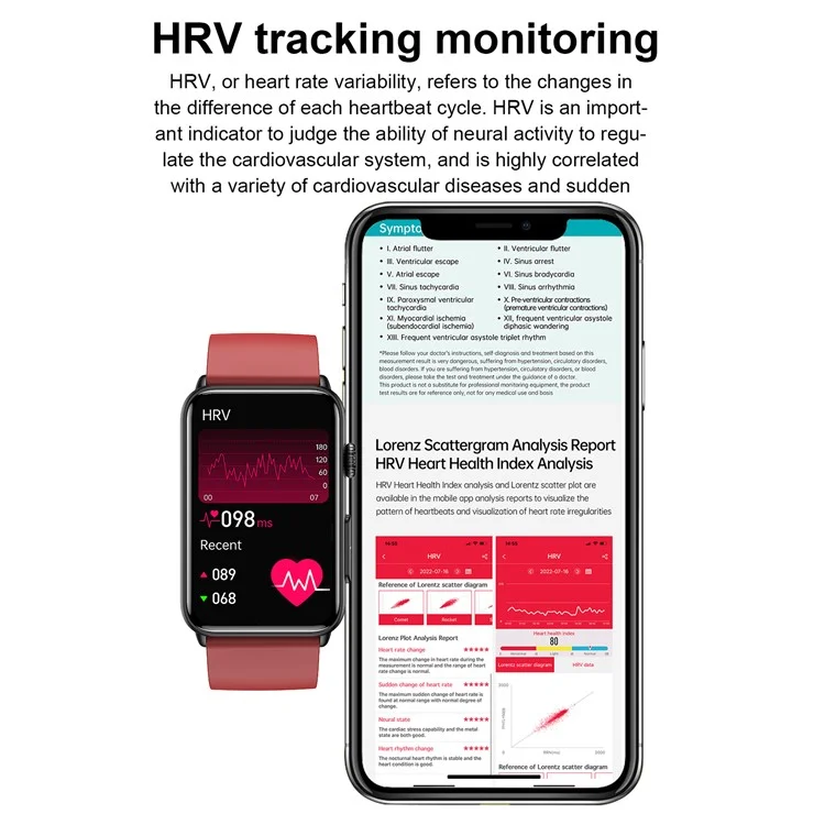 ET620 Montre électrique de 1,57 pouce avec surveillance ECG, température, fréquence cardiaque, Bluetooth, appels, IP67 Waterproof Smart Bracelet, Bracelet en TPU - Noir