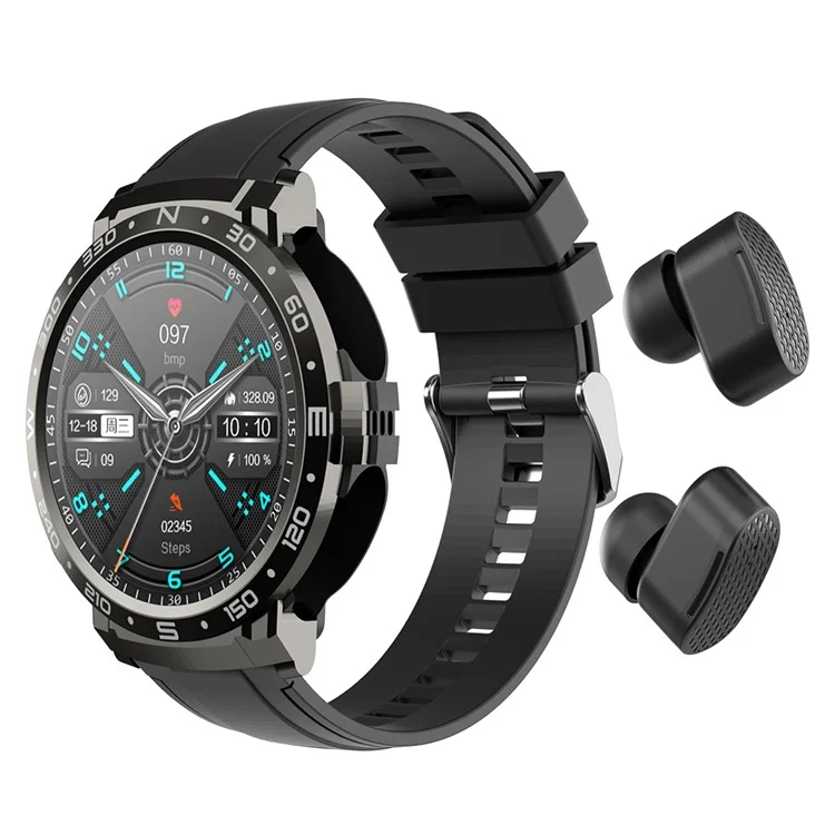 M68PLUS 3-em-1 Headset Smart Watch 1,52 polegadas Tela TFT HD Redonda Pulseira Esportiva Suporte Dupla Chamada, Música Local