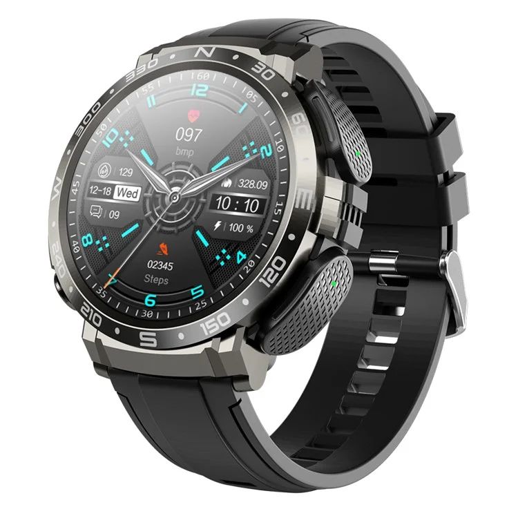 M68PLUS 3-em-1 Headset Smart Watch 1,52 polegadas Tela TFT HD Redonda Pulseira Esportiva Suporte Dupla Chamada, Música Local